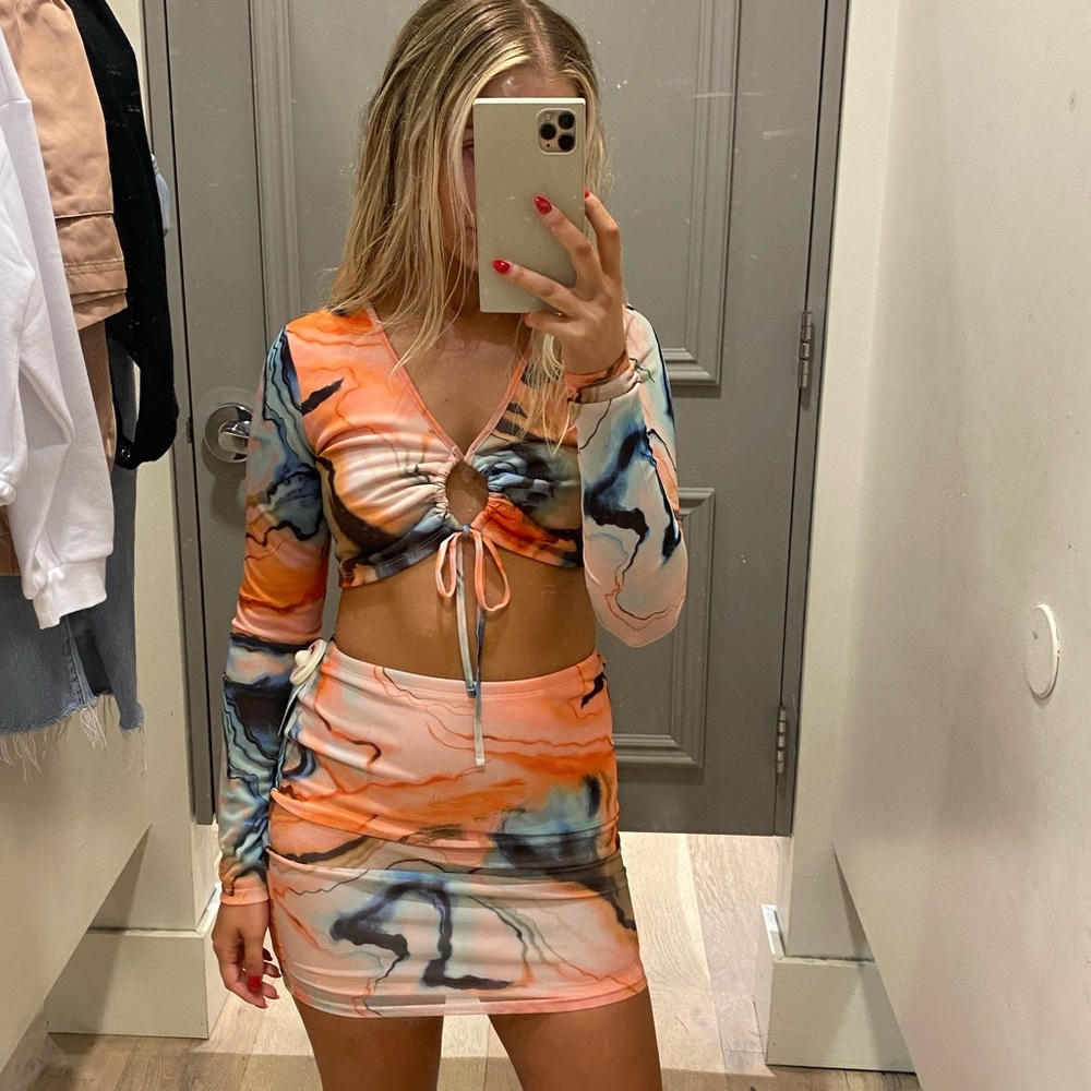 Tie dye skirt set